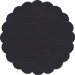 Linen Black Scallop Circle Card 3 Inch