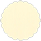 Eames Natural White (Textured) Scallop Circle Card 3 1/2 Inch - 25/Pk