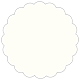 Textured Bianco Scallop Circle Card 3 1/2 Inch - 25/Pk