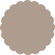 Pyro Brown Scallop Circle Card 3 1/2 Inch