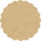 Grocer Kraft Scallop Circle Card 3 1/2 Inch - 25/Pk