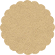 Grocer Kraft Scallop Circle Card 3 1/2 Inch