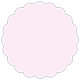 Pink Feather Scallop Circle Card 3 1/2 Inch - 25/Pk