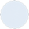 Blue Feather Scallop Circle Card 3 1/2 Inch - 25/Pk