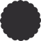 Black Scallop Circle Card 3 1/2 Inch - 25/Pk