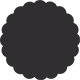 Black Scallop Circle Card 3 1/2 Inch - 25/Pk