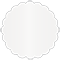 Pearlized White Scallop Circle Card 3 1/2 Inch - 25/Pk