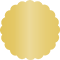 Gold Scallop Circle Card 3 1/2 Inch - 25/Pk