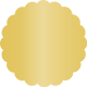 Gold Scallop Circle Card 3 1/2 Inch - 25/Pk