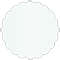 Metallic Aquamarine Scallop Circle Card 3 1/2 Inch - 25/Pk
