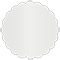 Silver Scallop Circle Card 3 1/2 Inch - 25/Pk
