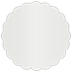 Silver Scallop Circle Card 3 1/2 Inch - 25/Pk