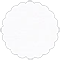 Linen Solar White Scallop Circle Card 3 1/2 Inch - 25/Pk