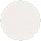 Linen Natural White Scallop Circle Card 3 1/2 Inch - 25/Pk