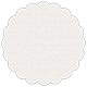 Linen Natural White Scallop Circle Card 3 1/2 Inch