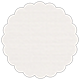 Linen Natural White Scallop Circle Card 3 1/2 Inch - 25/Pk