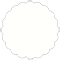 White Pearl Scallop Circle Card 3 1/2 Inch - 25/Pk