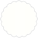 White Pearl Scallop Circle Card 3 1/2 Inch
