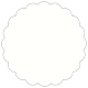 White Pearl Scallop Circle Card 3 1/2 Inch - 25/Pk