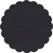 Linen Black Scallop Circle Card 3 1/2 Inch - 25/Pk