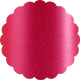 Pink Silk Scallop Circle Card 3 1/2 Inch