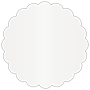 Pearlized White Scallop Circle Card 4 1/2 Inch
