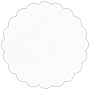 Linen Solar White Scallop Circle Card 4 1/2 Inch - 25/Pk