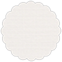 Linen Natural White Scallop Circle Card 4 1/2 Inch - 25/Pk