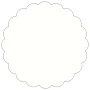 White Pearl Scallop Circle Card 4 1/2 Inch - 25/Pk