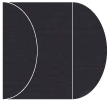 Linen Black Gate Fold Invitation Style C (5 1/4 x 7 1/4) - 10/Pk