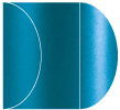 Teal Silk Gate Fold Invitation Style C (5 1/4 x 7 1/4)