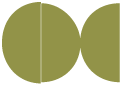 Olive Round Gate Fold Invitation Style D (5 3/4 Diameter) - 10/Pk