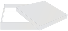 Silver 6 x 6 Square Box Invitation 1 Inch Deep - 25/pk