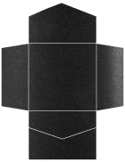 Black Silk Pocket Invitation Style B2 (6 1/4 x 6 1/4) - 10/Pk