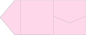 Pink Feather Pocket Invitation Style B9 (6 1/4 x 6 1/4)10/Pk