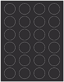 Black Soho Round Labels (24 per sheet - 5 sheets per pack)