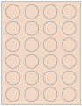 Coral Soho Round Labels (24 per sheet - 5 sheets per pack)