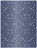 Blue Satin Soho Round Labels (24 per sheet - 5 sheets per pack)