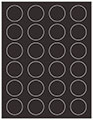Linen Black Soho Round Labels (24 per sheet - 5 sheets per pack)