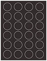 Linen Black Soho Round Labels (24 per sheet - 5 sheets per pack)
