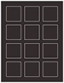 Linen Black Soho Square Labels 2 x 2 (12 per sheet - 5 sheets per pack)