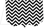 Chevron B&W Crenelle Folded Card 5 x 7 Folded - 10/Pk