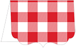 Gingham Red Crenelle Folded Card 5 x 7 Folded - 10/Pk