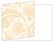 Paisley Gold Fold Away Invitation 5 x 7 - 25/Pk