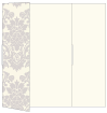 Floral Grey Gate Fold Invitation Style B (5 1/4 x 7 3/4)