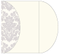 Floral Grey Gate Fold Invitation Style C (5 1/4 x 7 1/4) - 10/Pk