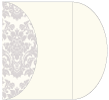Floral Grey Gate Fold Invitation Style C (5 1/4 x 7 1/4)