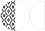 Rhombus Black Round Gate Fold Invitation Style D (5 3/4 Diameter) - 10/Pk