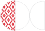 Rhombus Red Round Gate Fold Invitation Style D (5 3/4 Diameter) - 10/Pk