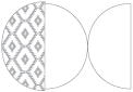 Rhombus Grey Round Gate Fold Invitation Style D (5 3/4 Diameter)